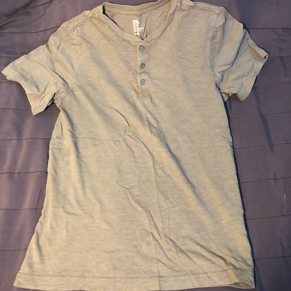 Green shirt with henley buttons